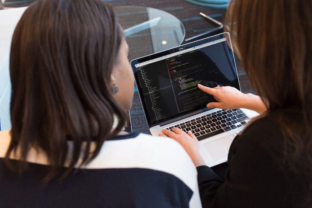 Developers collaborating on code