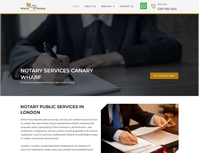 White Horse Notaries website project